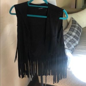 Black fringe vest
